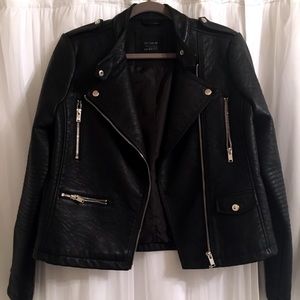 Black Faux Leather Jacket - Cotton On
